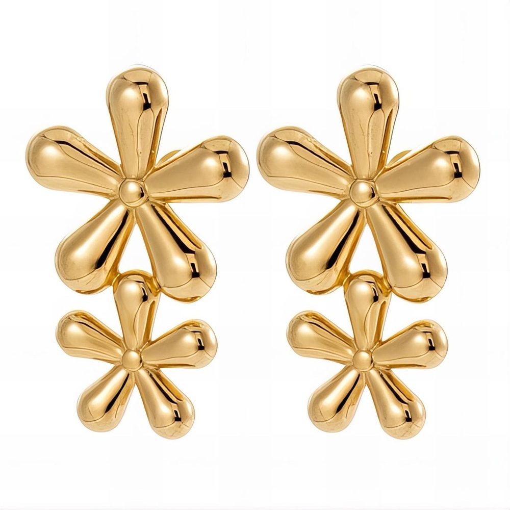 Radiant Gold Floral Earrings
